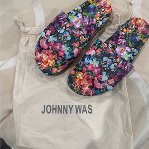 Johnny Was Multicolor Floral Slides